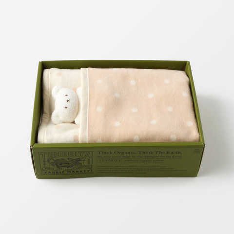 ドットクォーターケット&くまさんとおやすみセット(ベージュ)