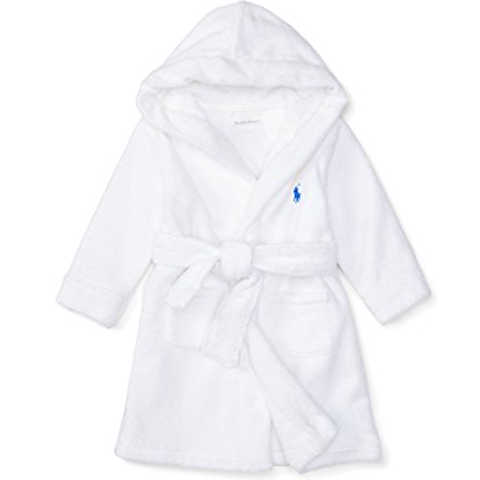 RalphLauren ラルフローレン　タオル地バスローブ　ホワイトブルーポニー　9M(70-73cm) [並行輸入品]