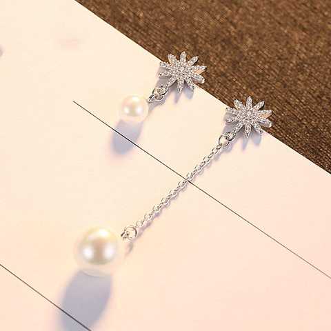 シルバーファッションパールピアスイヤリング