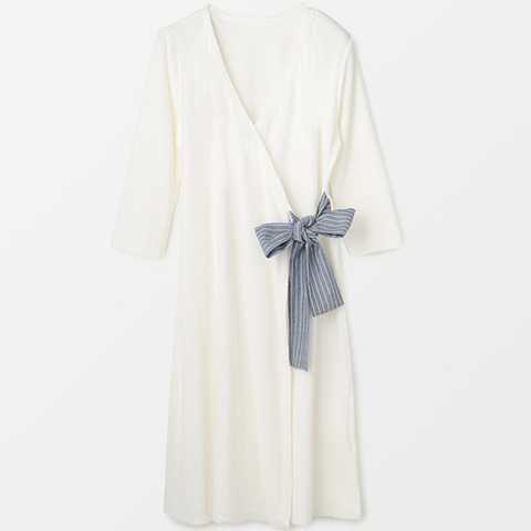 NEWチューリップナイトドレス　ストライプリボン