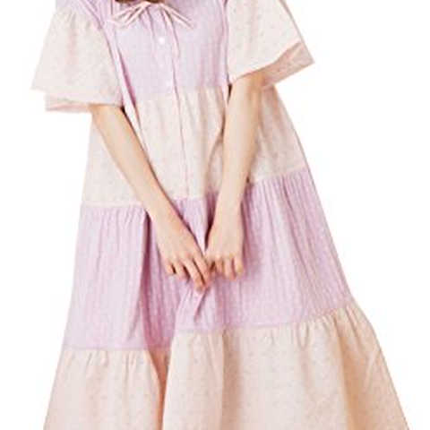 ツモリチサト ワンピ プチネコドット×ローンレース UNP11494 (M, ピンク)