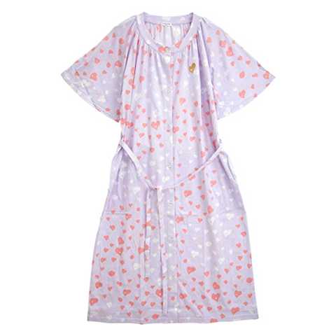 (ワコール) Wacoal (ツモリチサト) tsumori chisato SLEEP ハートがいっぱい 綿100％ 前開き 半袖 ワンピース