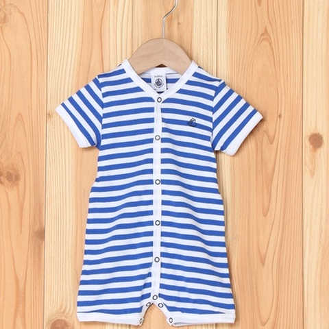 ボーダーショートロンパース