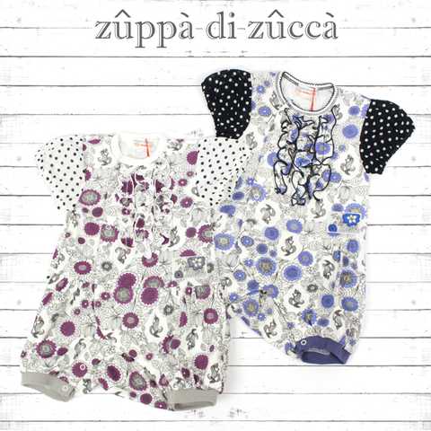 半袖ロンパース（レトロフラワー）