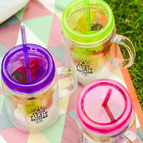 メイソンジャー with フルーツアイスキューブ