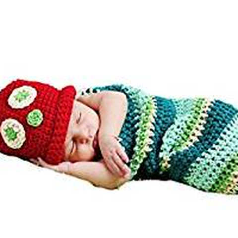 Cuby ベビー用着ぐるみ コスチューム 寝相アート（100日 記念写真/写真撮影用) 出産祝い (あおむし)