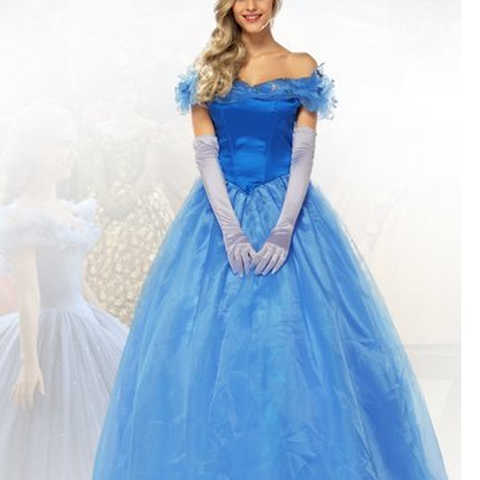 シンデレラドレス　女性用　ディズニープリンセス　ハロウィン Cinderella　コスプレ衣装　シンデレラ　大人用 コスチューム　コスプレ　キャンギャル 変装　仮装　宴会　ドレス (Ｍ)