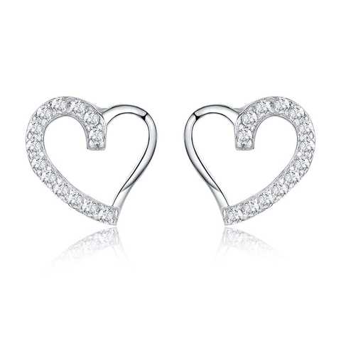 aoedejハートスタッドイヤリングスターリングシルバーイヤリングキュービックジルコニアイヤリングスタッドオープンハート小さなスタッドイヤリングレディースガールズ