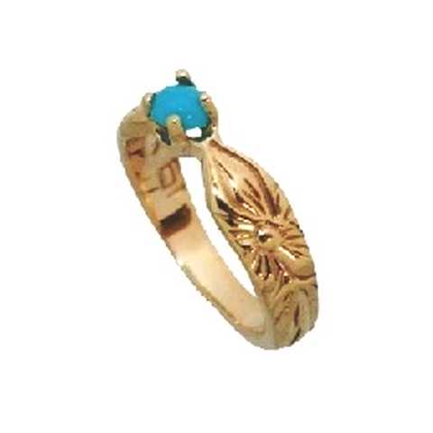 Hawaiian baby's ring - K14 - 12月 ターコイズ