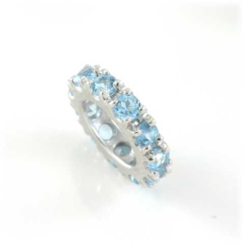 K10ホワイトゴールド ブルートパーズ ベビーリング(11月誕生石)