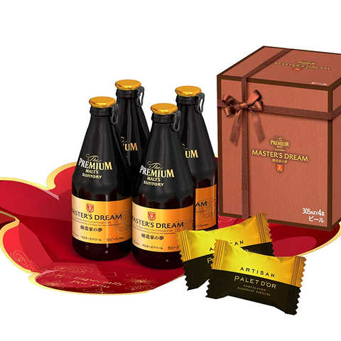 【Amazon.co.jp限定】 【人気ショコラティエ 三枝俊介氏監修オリジナルバレンタインチョコレート付】ザ・プレミアム・モルツ マスターズドリーム [ 305ml×4本 ] [ギフトBox入り]