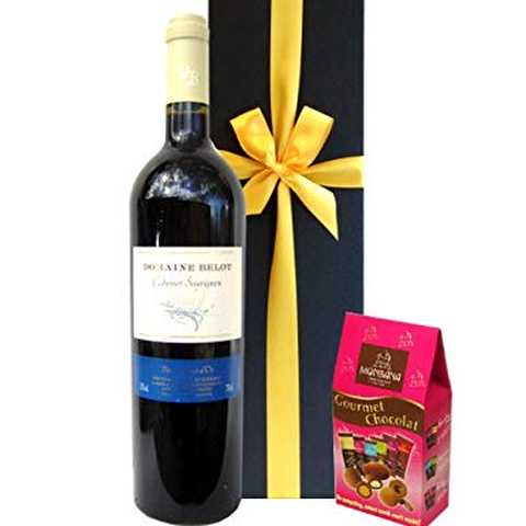 ワインとチョコレートのギフト 南フランスのしっかりした果実味が味わえる赤ワイン、750ml とフランスチョコレートのセット