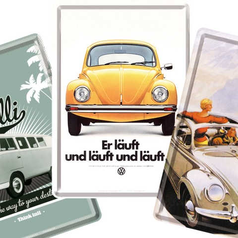フォルクスワーゲン / ポストカード (ブリキ製) ３枚セット （B）