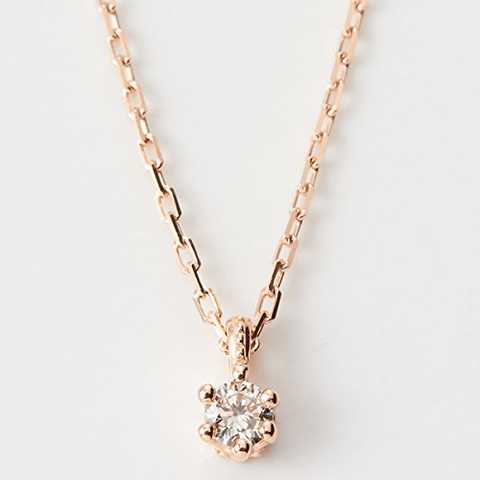 K10ピンクゴールドネックレス【ムショク(00)/フリー】