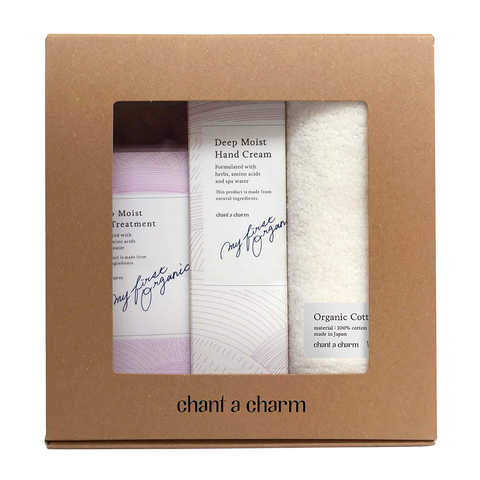 チャントアチャーム モイストリップ アンド ハンドクリームセット 数量限定 オーガニックハンドタオル チャントアチャーム(chant a charm)