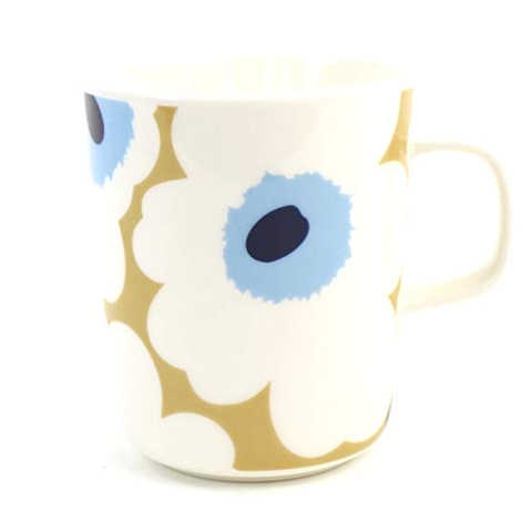 marimekko マリメッコ UNIKKO ウニッコ マグカップ ベージュ×ブルー マグ コップ コーヒーカップ 北欧 北欧食器