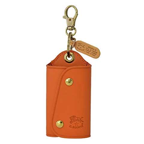 [イル ビゾンテ] IL BISONTE イルビゾンテ C0847 P 166 キーケース キーホルダー キーリング ナスカン レザー Orange オレンジ 型押しロゴ メンズ レディース ユニセックス ロール [並行輸入品]
