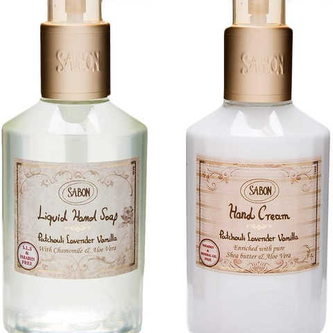 【SABON(サボン)】ハンドソープ ＆ ハンドクリーム セット 各200ml 《パチュリラベンダーバニラ》イスラエル発　並行輸入品 海外直送