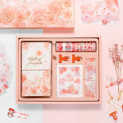 YLX文房具セットノート学生 女の子 入学祝いプレゼントに最適 誕生日 学用品 可愛い 物差し付き 子供 入園用品