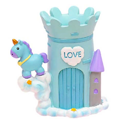 [クイーンビー] ユニコーン ペンスタンド ペン 立て かわいい 女の子 卓上 収納 ケース インテリア デスク アクセサリー 文具 文房具 鉛筆 事務用品 プレゼント (ブルー)