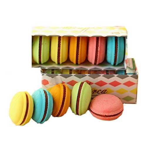 カラフル かわいい 文房具 マカロン 消しゴム 学生 子供に喜ばす 5個入り 3点セット