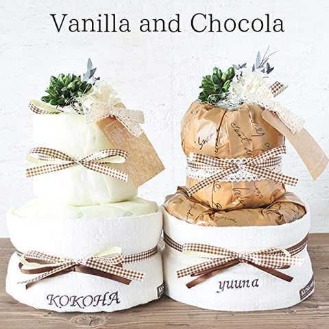 大人可愛いおむつケーキ バニラ（S)