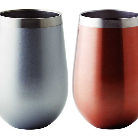 サーモラウンドタンブラ 真空断熱 二重構造 ステンレス リュクス ブロンズ&シルバー 350ｍｌ ギフトセット 51431