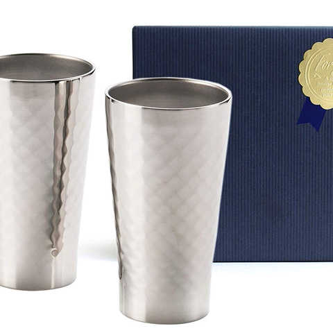 マルサン近藤 ミラータンブラーペア ダイアナ 370ｍｌ ギフト包装済(包装紙ネイビー) 05676