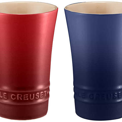 ル・クルーゼ(Le Creuset) タンブラー ペア・スリムタンブラー170 ml コバルトブルー チェリーレッド 耐熱 耐冷 電子レンジ オーブン 対応 【日本正規販売品】