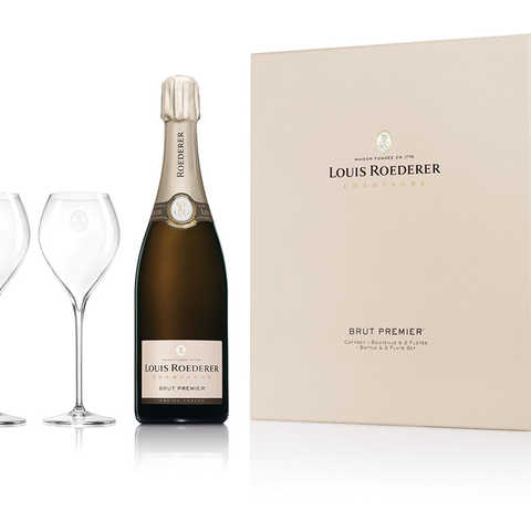 ルイ・ロデレール"プルミエ・デュオ"2グラスセット [ スパークリング 辛口 フランス 750ml ] [ギフトBox入り]