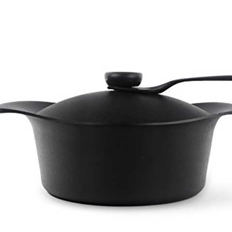 柳宗理 日本製 南部鉄器 鉄鍋 深型 22cm IH対応 鉄蓋ハンドル付き