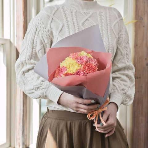 カーネーション 花束ミックス S ラウンドブーケ