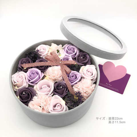 LionWell ソープフラワー 石鹸花 シャボンフラワー 花束 観葉植物 手作りのお花 枯れない 香り 贈り物 美し 誕生日 プレゼント 女性 母の日 敬老の日 バレンタイン ホワイトデー お返し 結婚記念日 還暦 古希 喜寿 など お祝い フラワーギフト フラワーボックス (鉢花・グレー)