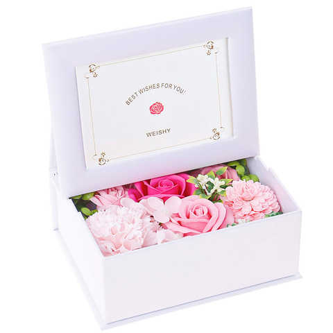 ソープフラワー 写真立て フラワー フォトフレーム ボックス 写真入り 誕生日 プレゼント 母の日 敬老の日 ギフト 枯れない花 フラワーアレンジメント (ピンク・白フレーム)