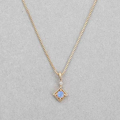 Jouete K10 オパール×ダイヤモンド ネックレス