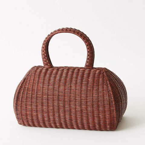 ふりふ かごバッグ「ラタンボストンバッグ」 浴衣 シンプル レディース