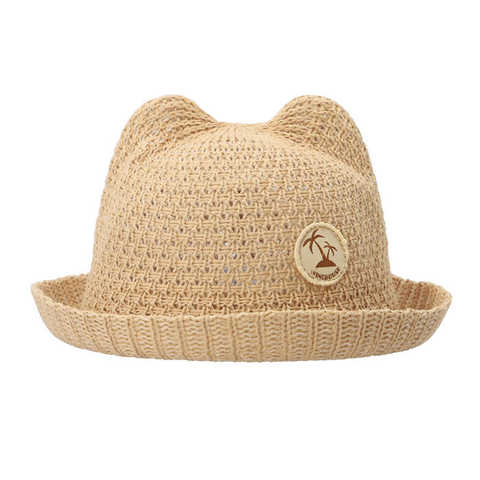 折りたたみ可能 ベビー麦わら帽子