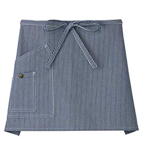 （フェイスミックス）FACEMIX Lee(リー) 腰下 ショート エプロン レディース メンズ カフェ ワーク 【ユニフォーム】 LCK79005 ホワイト×ブルー ヒッコリー