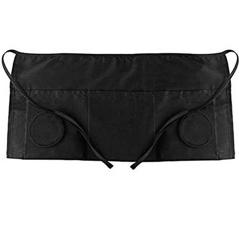 3ポケット コットン ハーフエプロン 1パック 24 x 12インチ キッチン レストラン ビストロクラフト ガーデン ウエスト ショートエプロン メンズ レディース シェフ ベーカー サーバー ウェイトレス ウェイター 職人 作業エプロン ユニフォーム ブラック