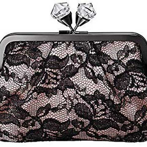 (ジル スチュアート) JILL STUART ポーチ パーティーバッグ 小物入れ 花柄レース クリスタルトップ がま口 ポーチ クラッチバッグ パーティシーン ロゼシャンパン ピンク ブラック 総レース 化粧 メイク コスメ プレゼント ギフト