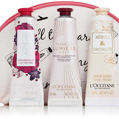 【Amazon.co.jp 限定】ロクシタン(L'OCCITANE) ハンドクリームトリオ ポーチ付き(オーキデ30g、テールドルミエール30ml、リボンアルル30ml)
