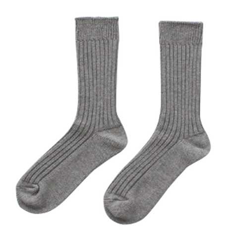 オーガニックコットン ヤクウール混 リブソックス22-24㎝【ORGANIC GARDEN】NS8113