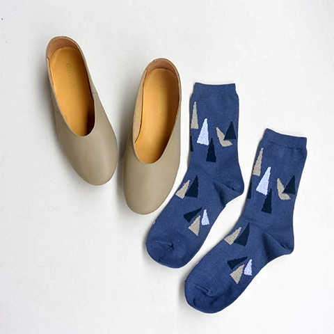 en Lille（リーレ) コットンリネンソックス こかげ EL-19204 blue