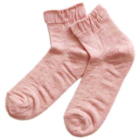 温むすび かかとケア靴下 【足うら美人メッシュタイプ 女性用 22～24cm ピンク】 ひび割れ ケア 夏用