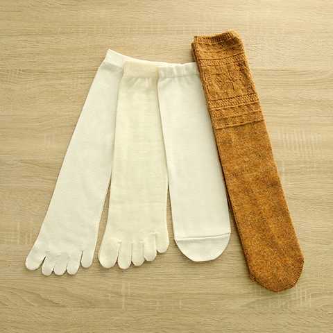 くらしきぬ 冷えとり靴下 4足セット【日本製】シルクとウールの重ねばきソックス