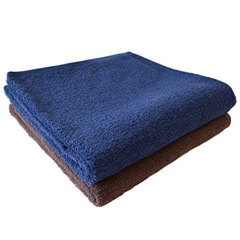 TRANPARAN 今治タオル 認定 ライフタオル バスタオル 2枚セット 日本製 速乾 (インディゴブルー・ソイルブラウン)