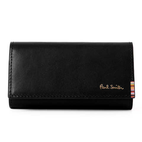 [名入れ可] ポールスミス Paul Smith 正規品 本革 キーケース 4連 マルチストライプタブ ショップバッグ付き 873583 P093