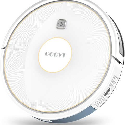 GOOVI ロボット掃除機 薄型 1600Pa ペットの毛とフロアと短毛绒毯に適用する （D380 ホワイト） 