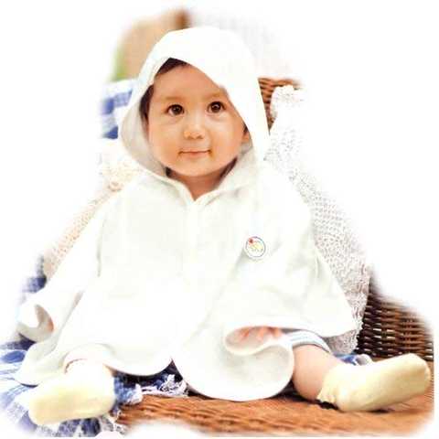 ◇日本製◇ メッシュ素材のＵＶカットベビーケープ（フード付マント） 紫外線予防 (ホワイト) 赤ちゃん 日焼け止め