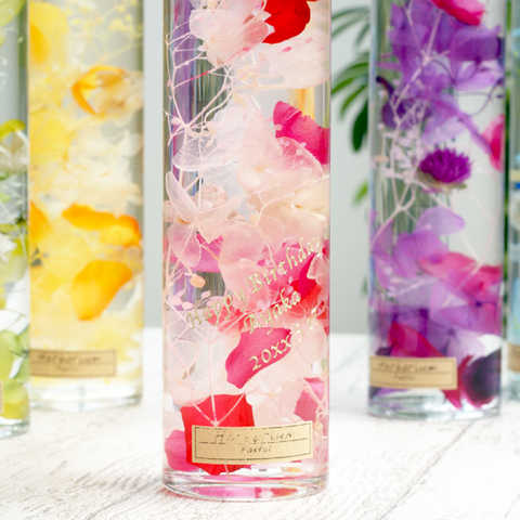 きざむ 名入れ ハーバリウム パステル フラワー 花 ギフト ピンク